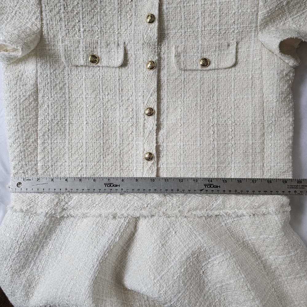 Zara Cream Textured Garment with Gold Accent - Picture 4 of 10